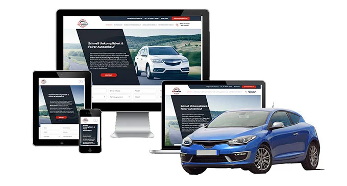 Ankaufseite mobil – Autoankauf Schwanewede mit rotem PKW